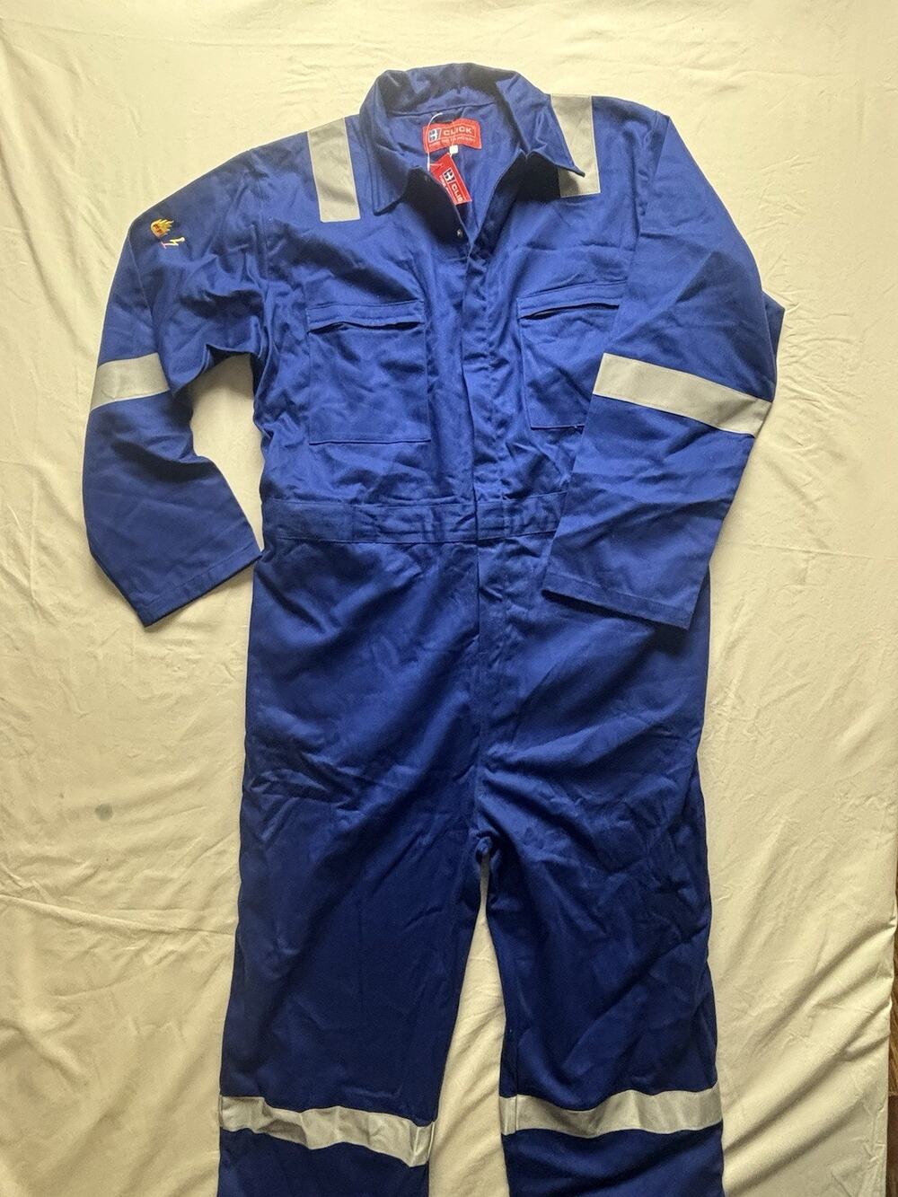 NWT Click Coveralls FLAME RETARDANT Size 50 High Vis NEVER‎ WORN Inseam 30”